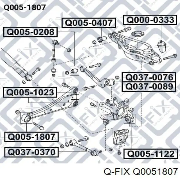 Q0051807 Q-fix Bloco silencioso dianteiro de braço oscilante traseiro longitudinal