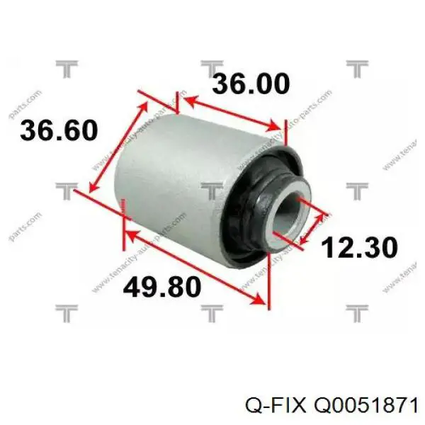 Bloco silencioso do pino de apoio traseiro Q0051871 Q-fix