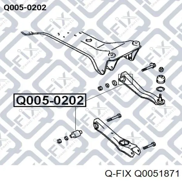 Q0051871 Q-fix Bloco silencioso do pino de apoio traseiro