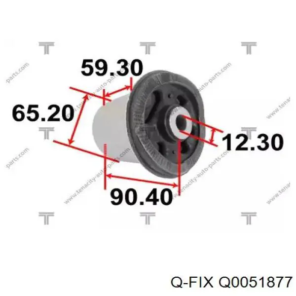 Q0051877 Q-fix Bloco silencioso de viga traseira (de plataforma veicular)