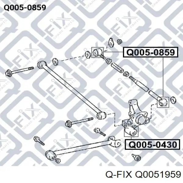 Bloco silencioso do pino de apoio traseiro Q-fix Q0051959