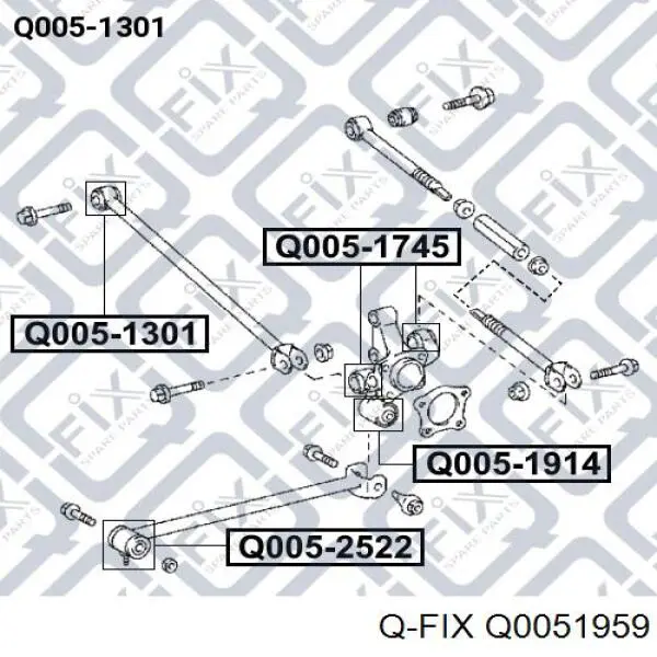 Q0051959 Q-fix Bloco silencioso do pino de apoio traseiro