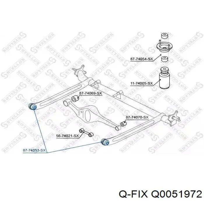 Bloco silencioso de viga traseira (de plataforma veicular) Q-fix Q0051972 preço, a partir de 12,37 USD