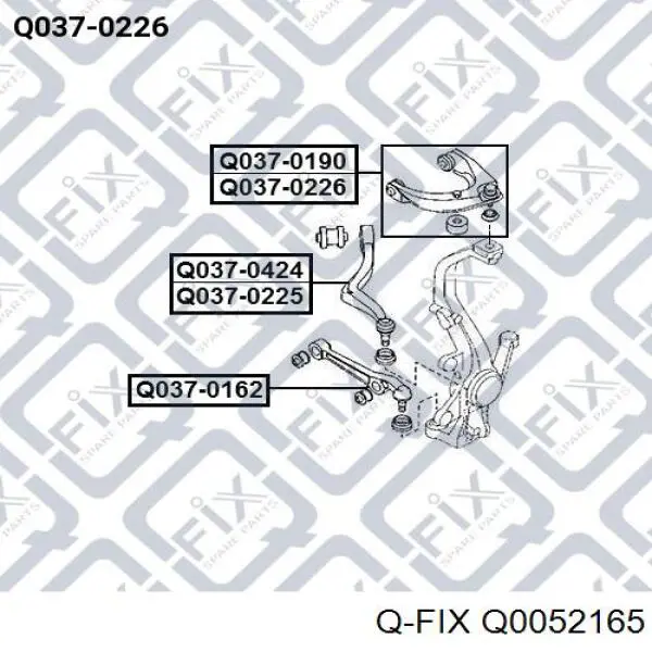 Q0052165 Q-fix Bloco silencioso dianteiro de braço oscilante traseiro longitudinal