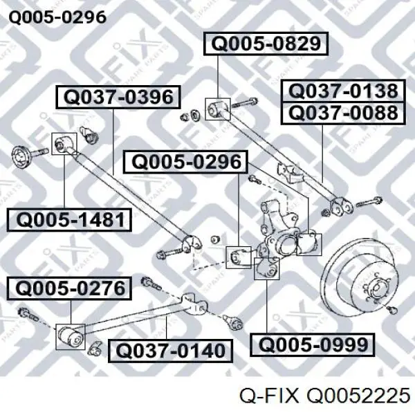 Bloco silencioso da barra Panhard (de suspensão traseira) Q0052225 Q-fix