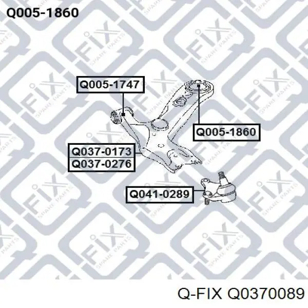 Compre Q0370089 Q-fix Braço oscilante superior direito de suspensão traseira