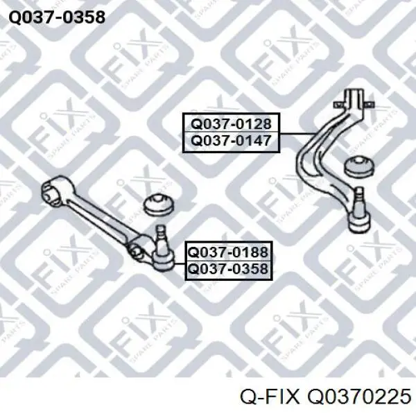 Q0370225 Q-fix Braço oscilante inferior esquerdo de suspensão dianteira