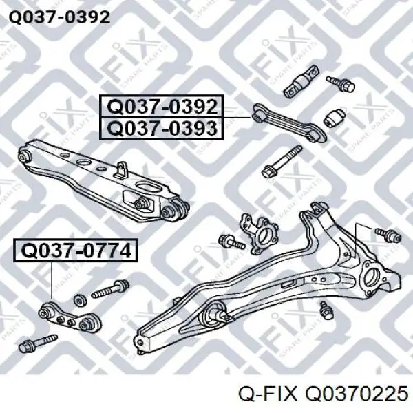 Braço oscilante inferior esquerdo de suspensão dianteira Q0370225 Q-fix