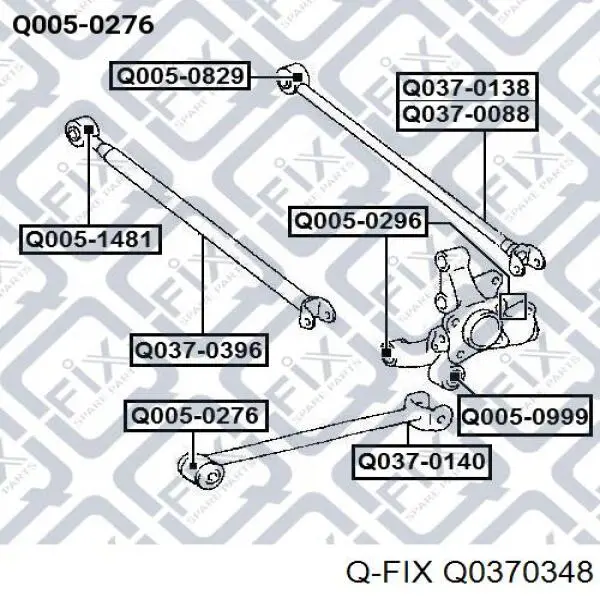 Q0370348 Q-fix Barra longitudinal de suspensão traseira