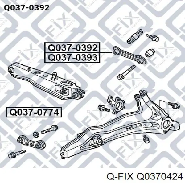 Q0370424 Q-fix Braço oscilante inferior direito de suspensão dianteira