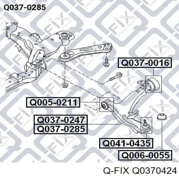 Compre Q0370424 Q-fix Braço oscilante inferior direito de suspensão dianteira
