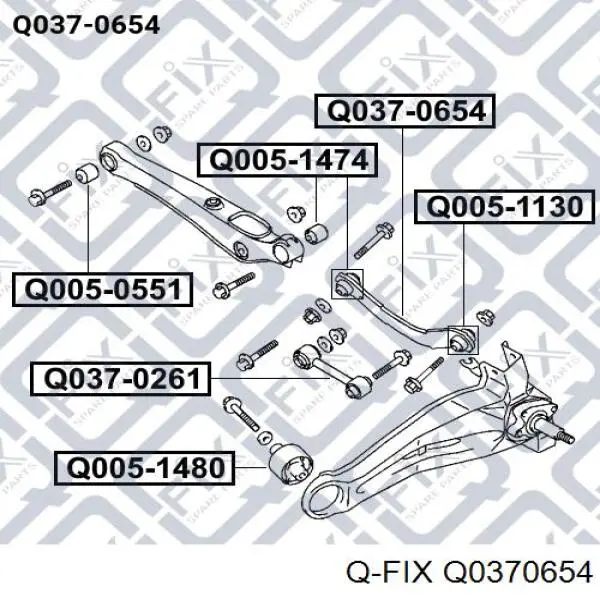 Barra transversal de suspensão traseira Q0370654 Q-fix