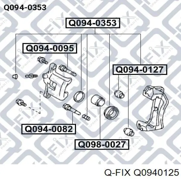 Kit de reparação de suporte do freio dianteiro Q0940125 Q-fix