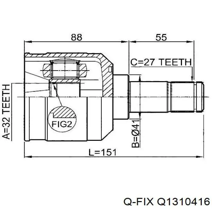 Q1310416 Q-fix Junta homocinética interna dianteira