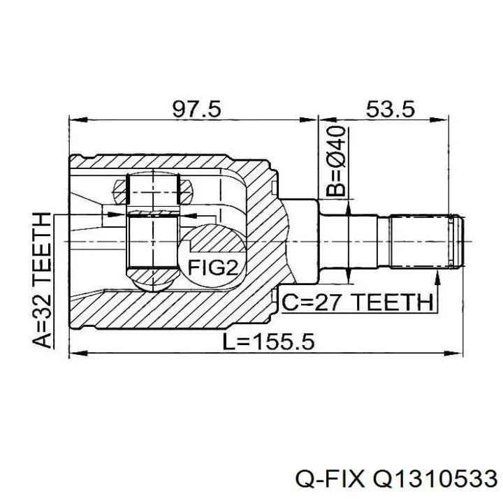 Junta homocinética interna dianteira Q1310533 Q-fix