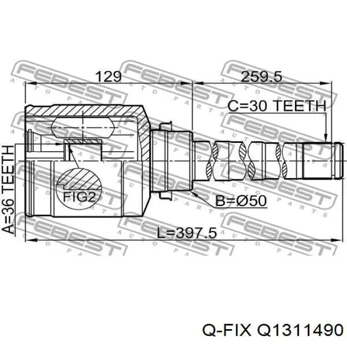 Junta homocinética externa dianteira Q1311490 Q-fix