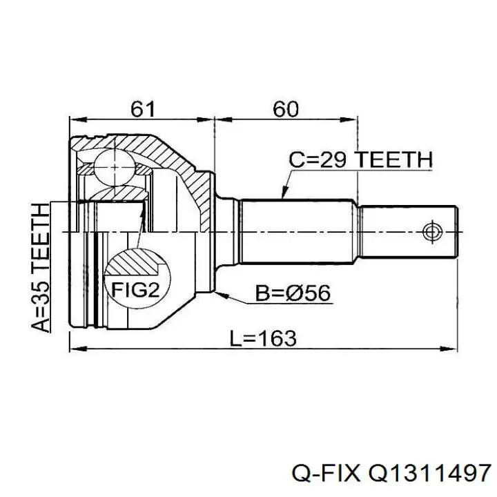 Q1311497 Q-fix Junta homocinética interna, tripé