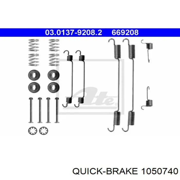 Compre 1050740 Quick Brake Kit de montagem das sapatas traseiras de tambor
