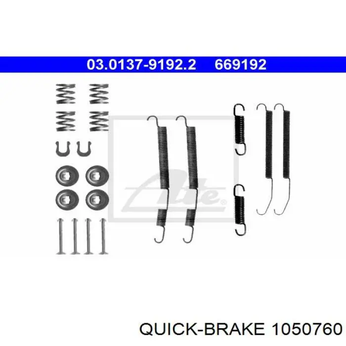 Compre 1050760 Quick Brake Kit de montagem das sapatas traseiras de tambor
