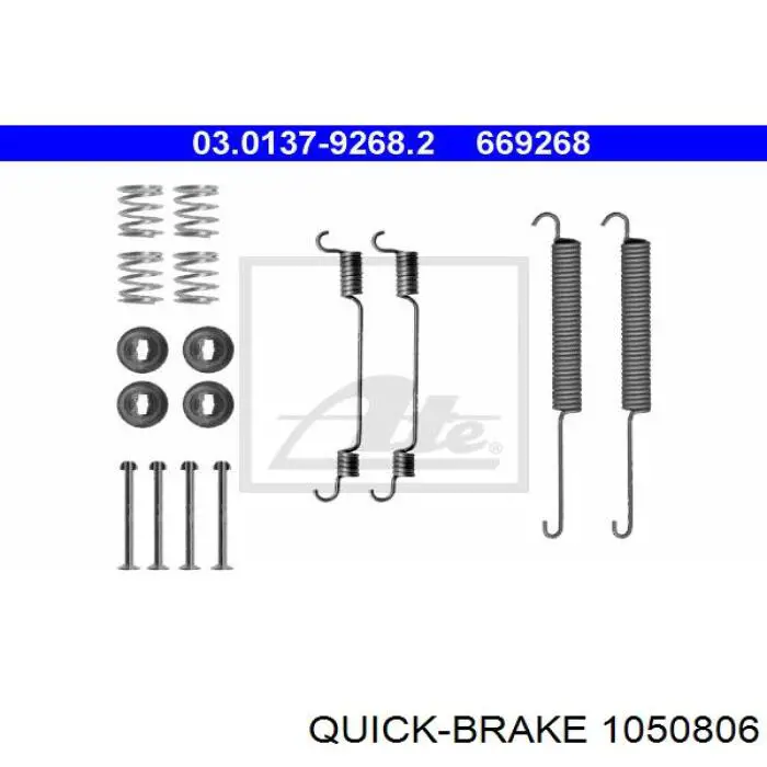 1050806 Quick Brake Kit de montagem das sapatas traseiras de tambor