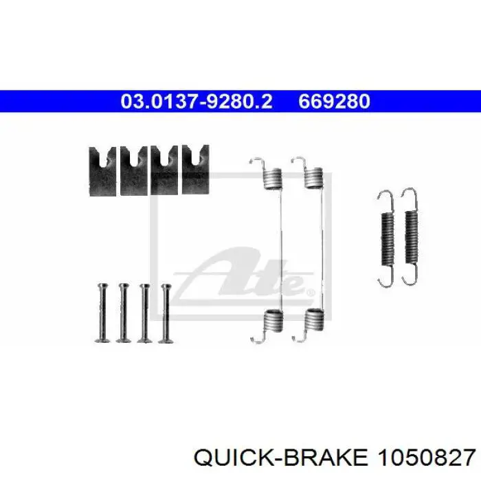 Compre 1050827 Quick Brake Kit de montagem das sapatas traseiras de tambor