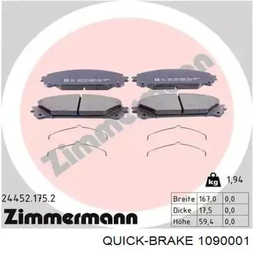 1090001 Quick Brake Kit de reparação das sapatas do freio
