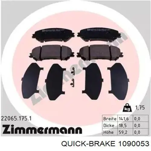1090053 Quick Brake Kit de molas de fixação de sapatas de disco dianteiras