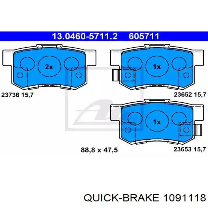 Kit de molas de fixação de sapatas de disco traseiras Quick Brake 1091118 preço, a partir de 7,63 USD