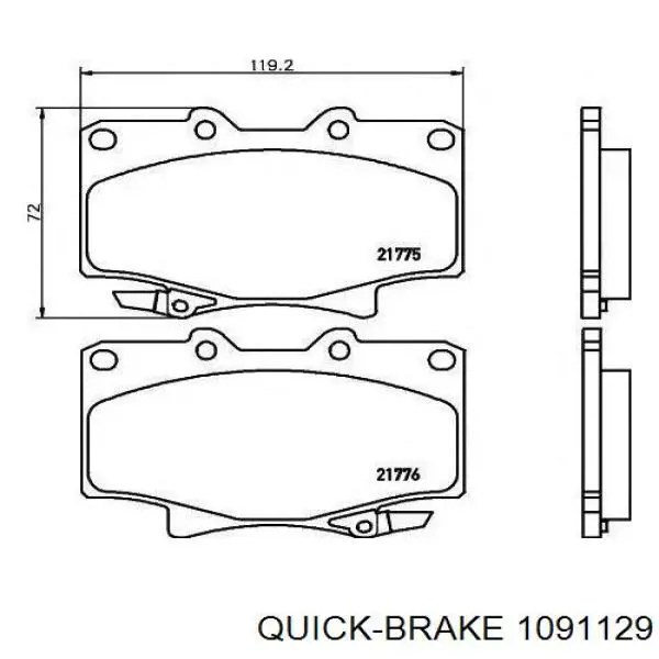 Kit de reparação das sapatas do freio Quick Brake 1091129 preço, a partir de 11,01 USD