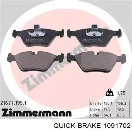 Compre 1091702 Quick Brake Kit de molas de fixação de sapatas de disco dianteiras