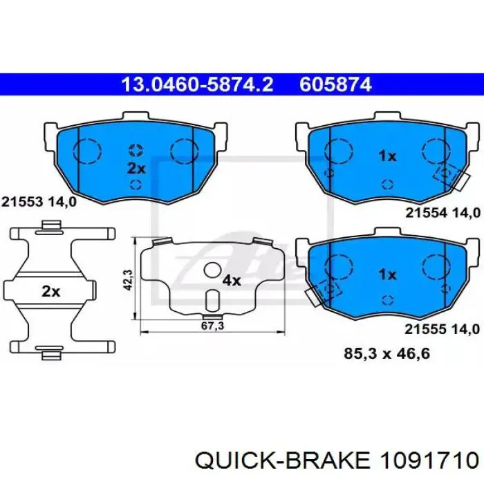 Kit de molas de fixação de sapatas de disco traseiras Quick Brake 1091710 preço, a partir de 8,60 USD