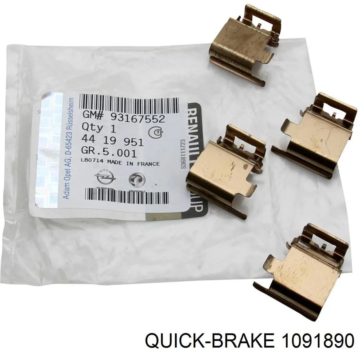Compre 1091890 Quick Brake Kit de molas de fixação de sapatas de disco traseiras