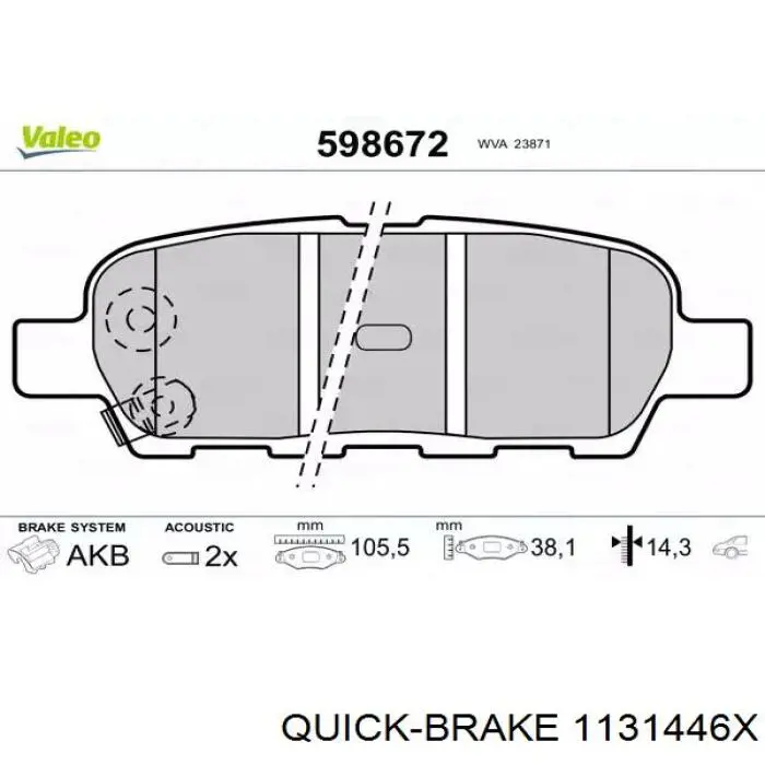Guia superior de suporte traseiro Quick Brake 1131446X preço, a partir de 8,66 USD