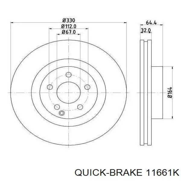 11661K Quick Brake Parafuso do freio de disco