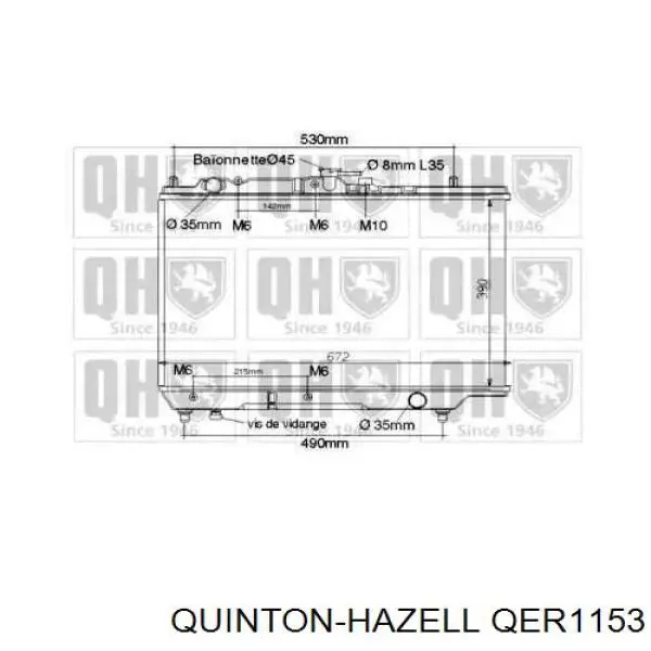 PN1615200 Mazda Radiador de esfriamento de motor