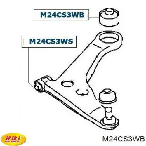 Bloco silencioso dianteiro do braço oscilante inferior M24CS3WB RBI