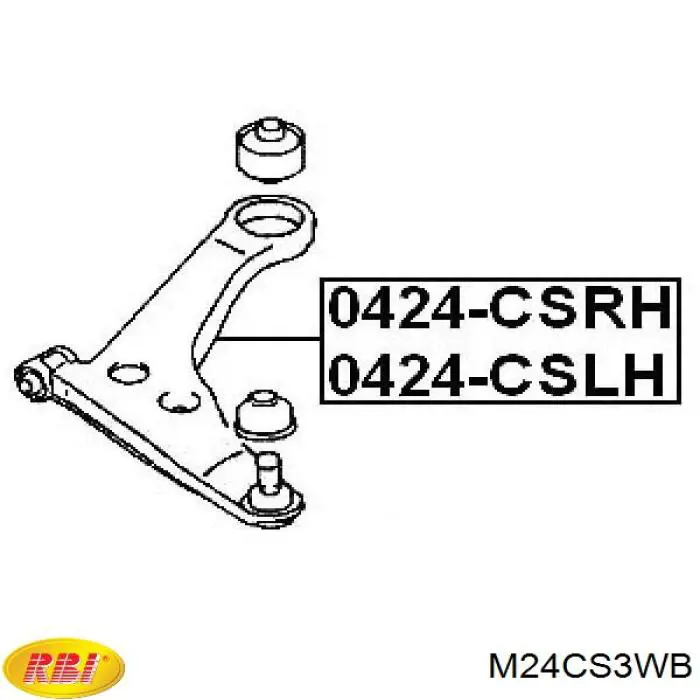 Bloco silencioso dianteiro do braço oscilante inferior M24CS3WB RBI