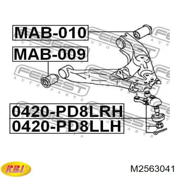 Compre MR112711 Mitsubishi Bloco silencioso dianteiro do braço oscilante inferior