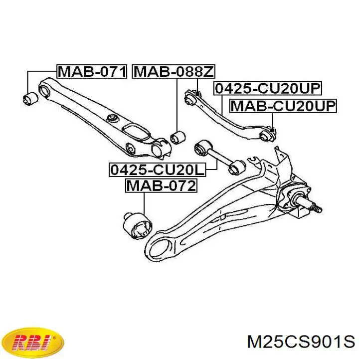 Bloco silencioso da barra Panhard (de suspensão traseira) M25CS901S RBI