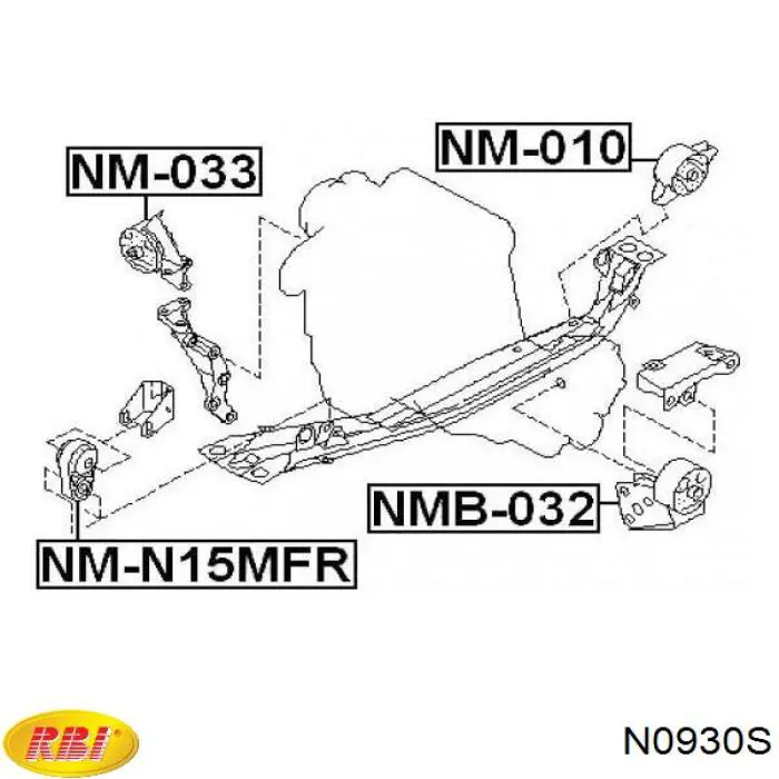 Coxim (suporte) dianteiro de motor Nissan Micra  K10