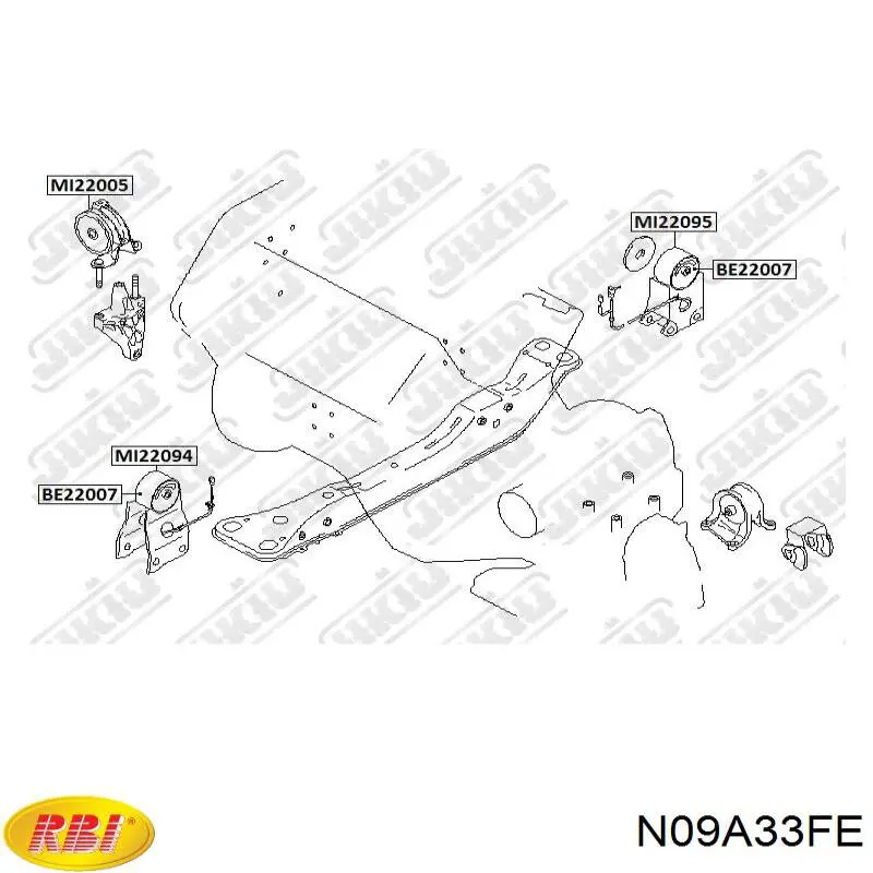 N09A33FE RBI Coxim (suporte) dianteiro de motor