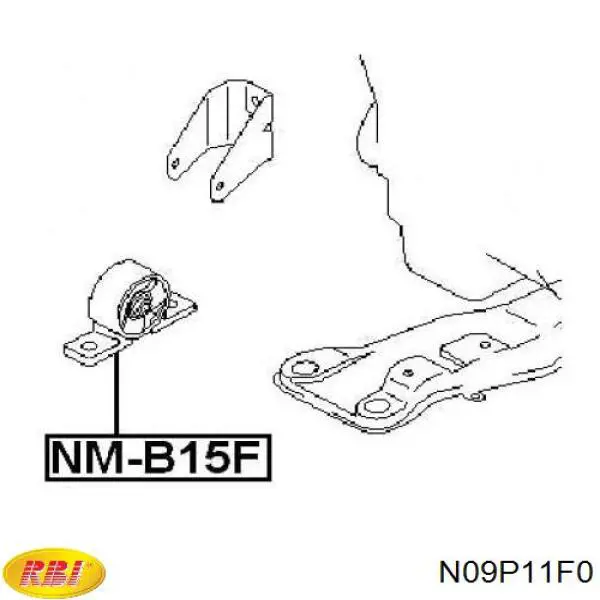 Coxim (suporte) dianteiro de motor (bloco silencioso) RBI N09P11F0 preço, a partir de 15,04 USD