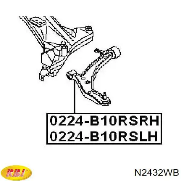 Compre N2432WB RBI Bloco silencioso dianteiro do braço oscilante inferior