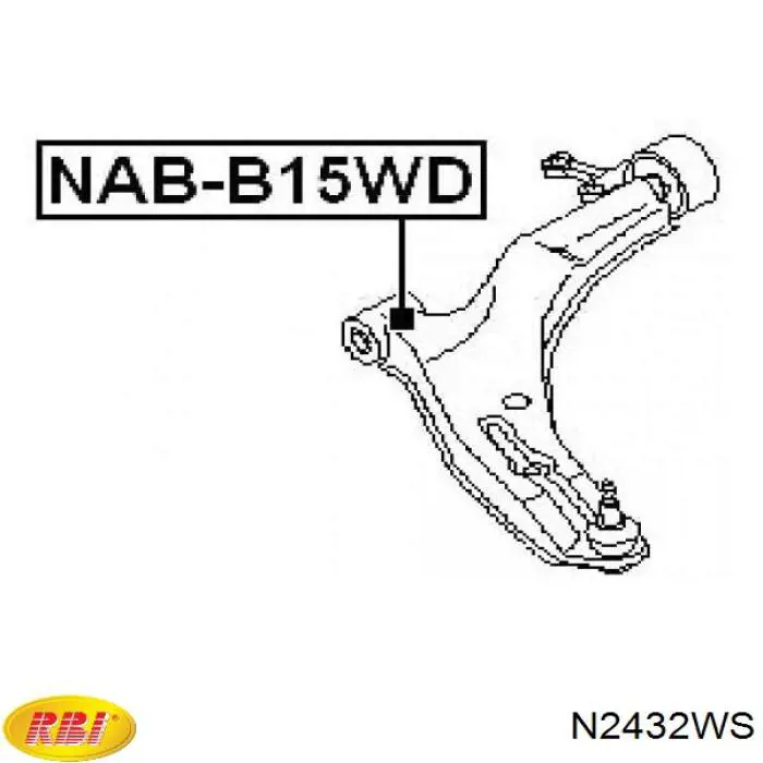 N2432WS RBI Bloco silencioso dianteiro do braço oscilante inferior