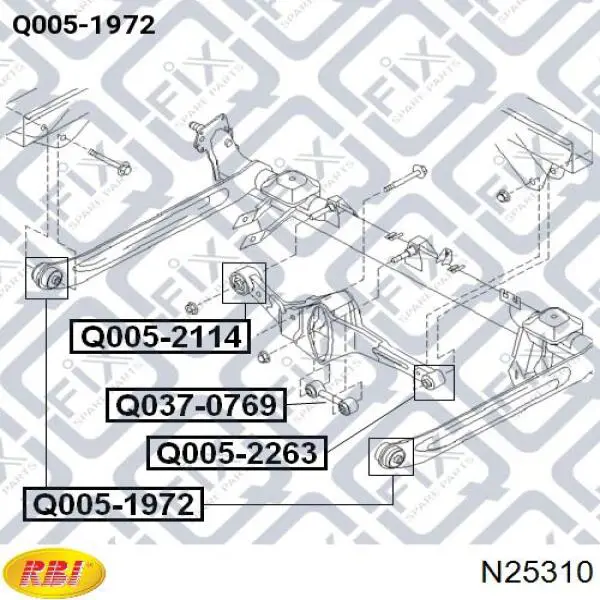N25310 RBI Bloco silencioso de viga traseira (de plataforma veicular)