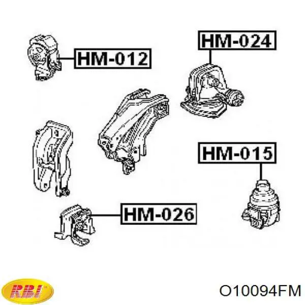 Compre O10094FM RBI Coxim (suporte) dianteiro de motor
