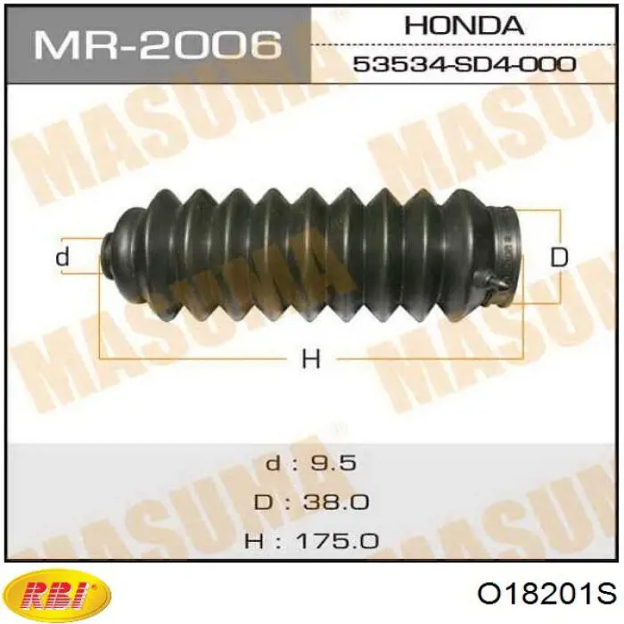 Bota de proteção do mecanismo de direção (de cremalheira) Honda 06537S5AH01 preço, a partir de 9,86 USD