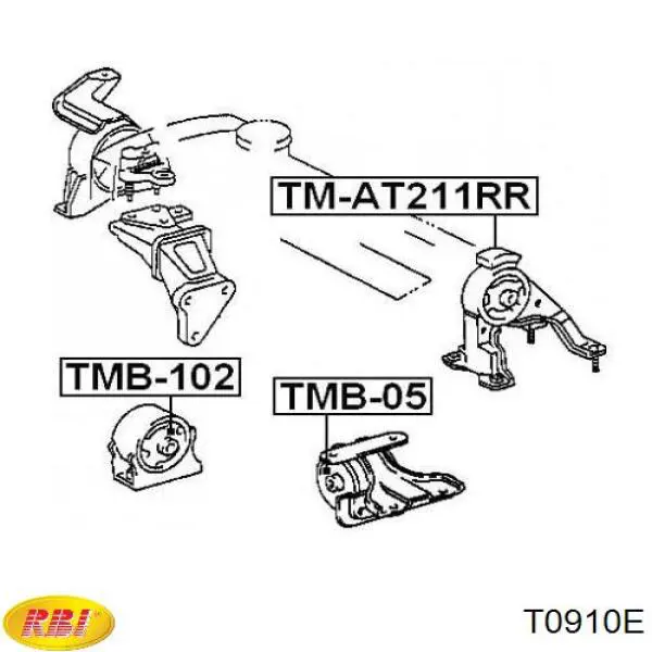 Coxim (suporte) dianteiro de motor RBI T0910E preço, a partir de 17,30 USD