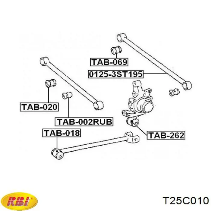 Bloco silencioso externo traseiro de braço oscilante transversal RBI T25C010 preço, a partir de 10,55 USD
