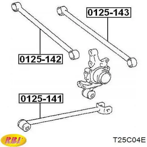 Barra transversal de suspensão traseira RBI T25C04E
